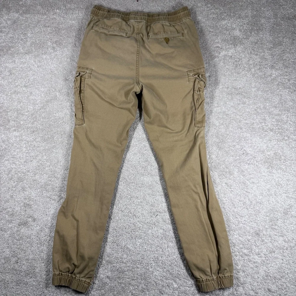 Aeropostale Mens XS Cargo Jogger Pants Khaki Tan Cotton Elastic Waist 4795 Y2K‎
